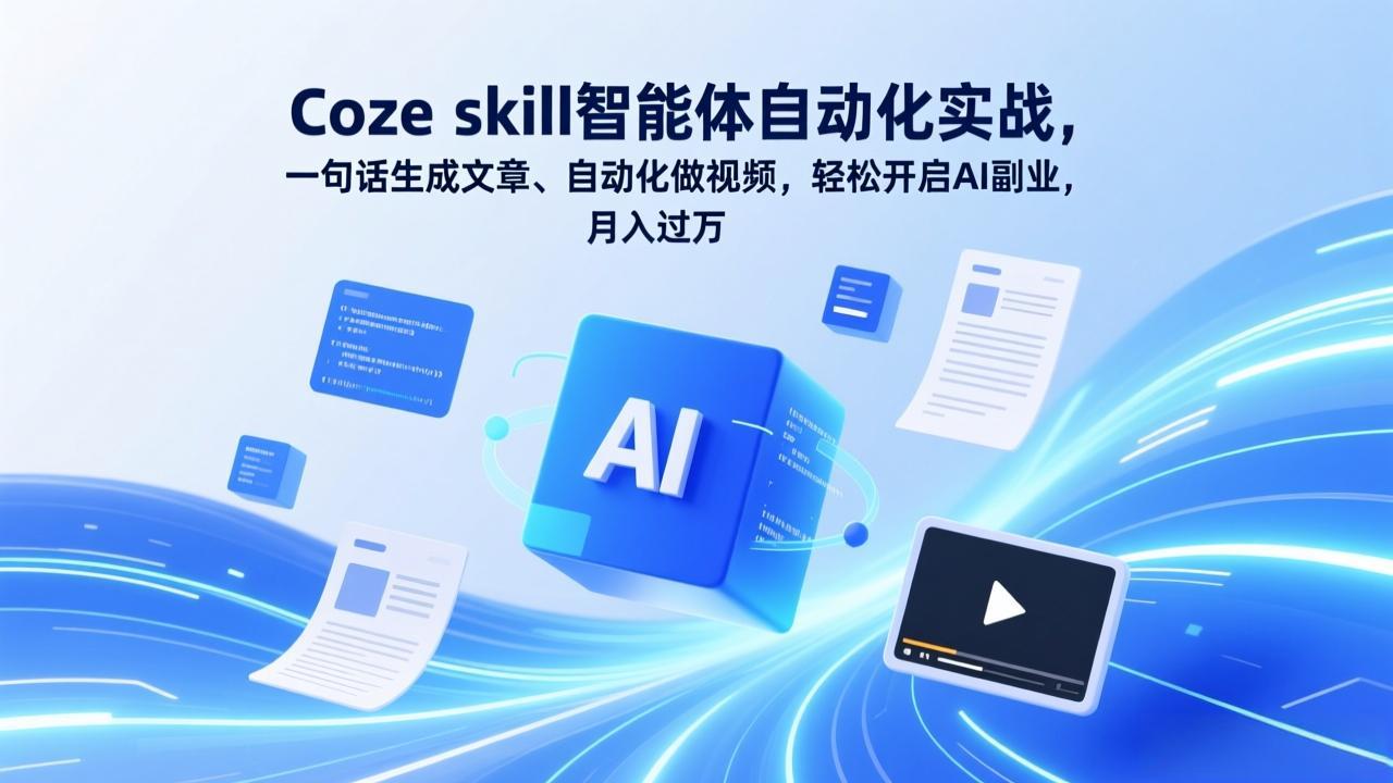 Coze skill智能体自动化实战，一句话生成文章、自动化做视频，轻松开启AI副业，月入过万-星云网创
