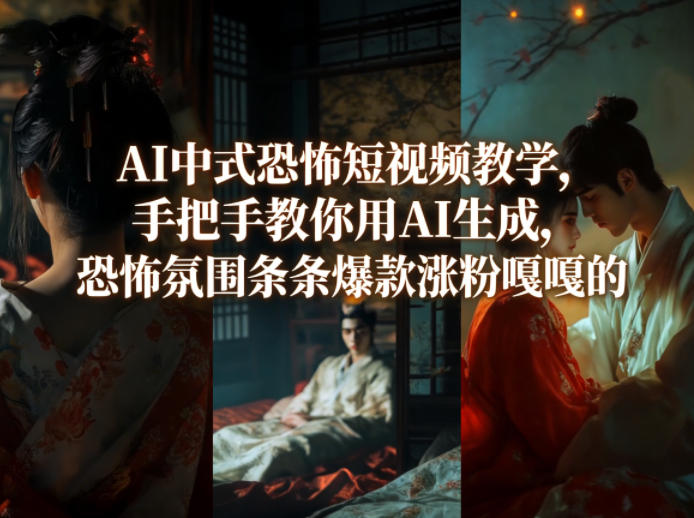 AI中式恐怖短视频教学，手把手教你用AI生成，恐怖氛围条条爆款涨粉嘎嘎的-星云网创