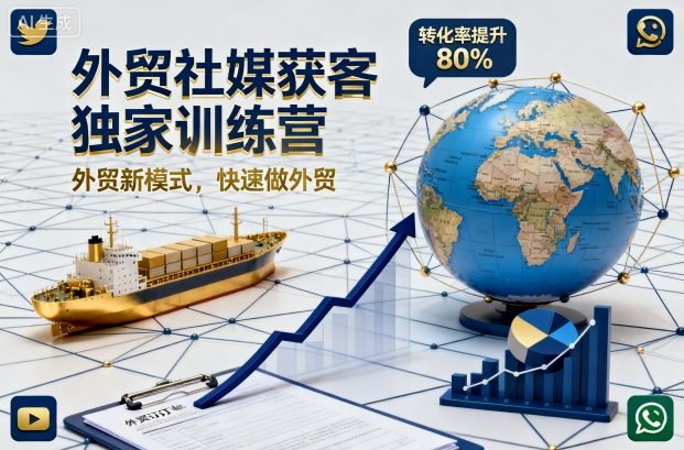 外贸社媒获客独家训练营,外贸新模式,快速做外贸(更新26年3月)-云网创