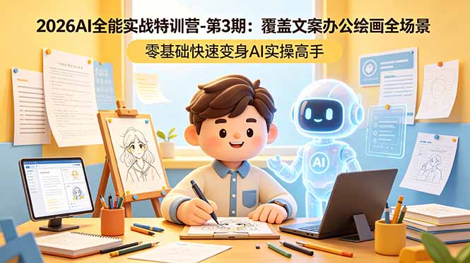2026AI全能实战特训营-第3期：覆盖文案办公绘画全场景 零基础快速变身AI实操高手-星云网创