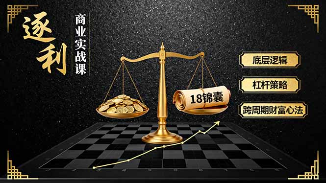 《逐 利》商业实战课，底层逻辑、杠杆策略、18锦囊，跨周期财富心法-云网创
