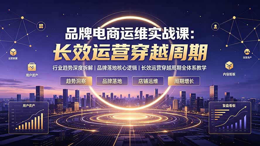 品牌电商运维实战课：行业趋势深度拆解｜品牌落地核心逻辑｜长效运营穿越周期全体系教学-星云网创
