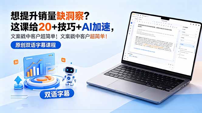 想提升销量缺洞察？这课给 20 + 技巧 + AI 加速，文案戳中客户超简单！【原创双语字幕】-星云网创