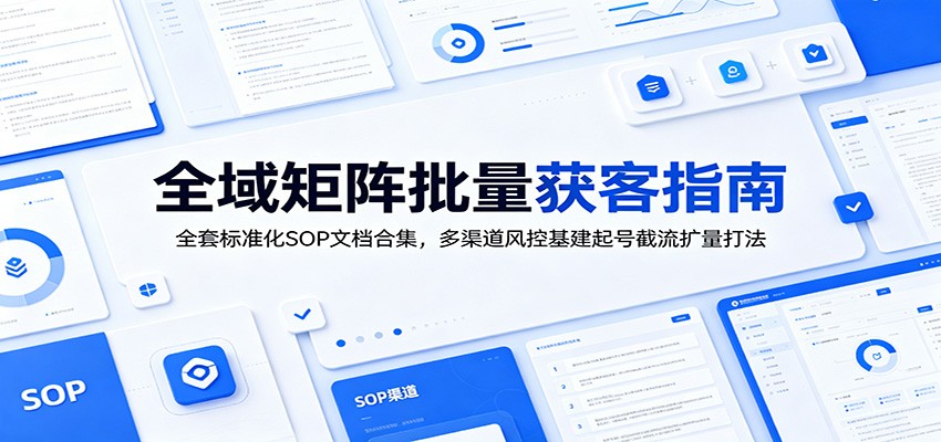 全域矩阵批量获客指南：全套标准化SOP文档合集，多渠道风控基建起号截流扩量打法-星云网创