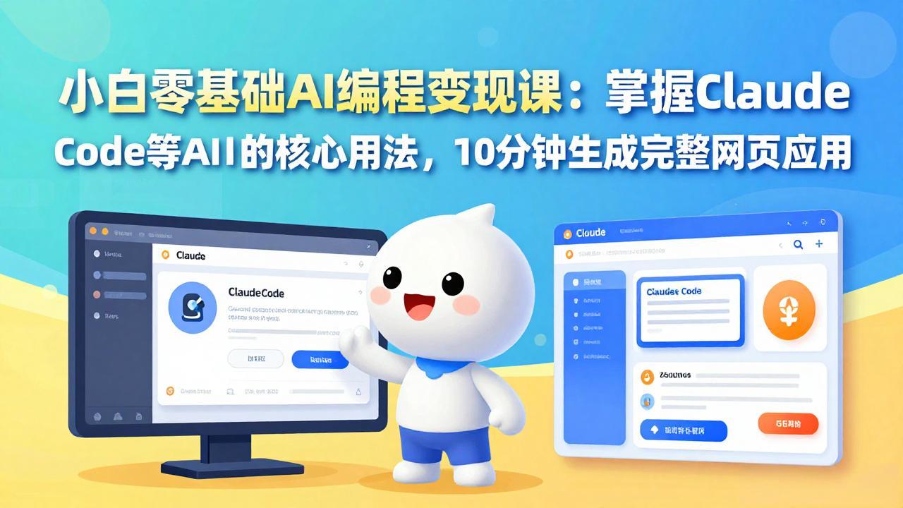 小白零基础AI编程变现课：掌握Claude Code等AI工具的核心用法，10分钟生成完整网页应用-星云网创