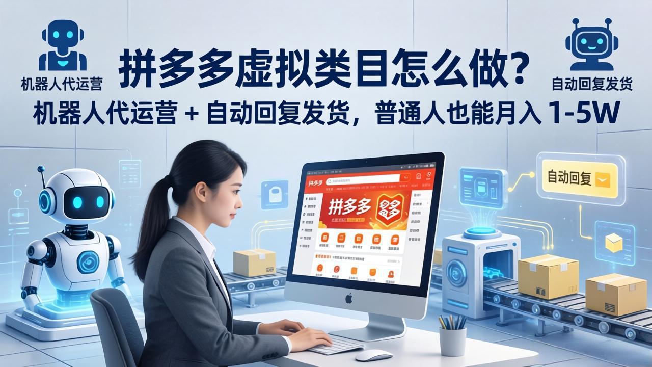拼多多虚拟类目怎么做？机器人代运营 + 自动回复发货，普通人也能月入 1-5W-星云网创