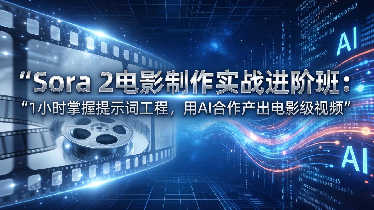 Sora 2电影制作实战进阶班：1小时掌握提示词工程，用AI合作产出电影级视频-星云网创
