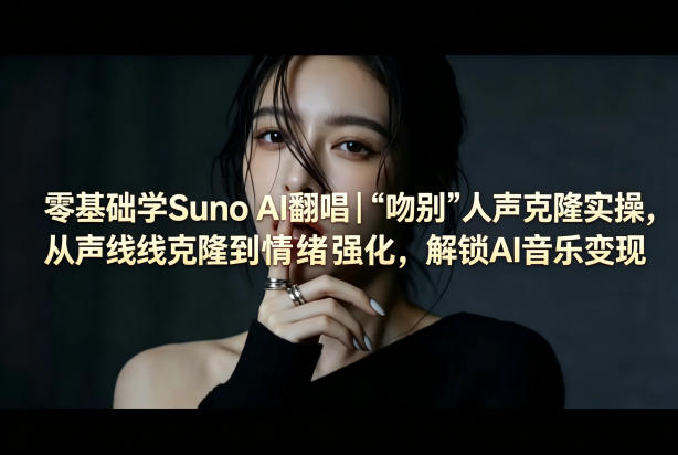 零基础学Suno AI翻唱｜《吻别》人声克隆实操，从声线克隆到情绪强化，解锁AI音乐变现-星云网创