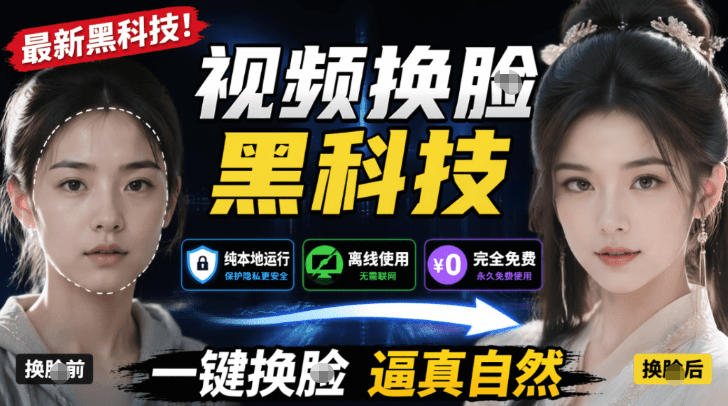 AI人工智能如此夸张？一键视频换Lian黑科技，纯本地离线运行，本地视频换Lian娱乐工具，AI FaceSwap-星云网创