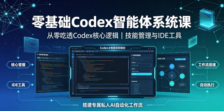 零基础Codex智能体系统课｜从零吃透Codex核心逻辑、技能管理与IDE工具，搭建专属私人AI自动化工作流-星云网创