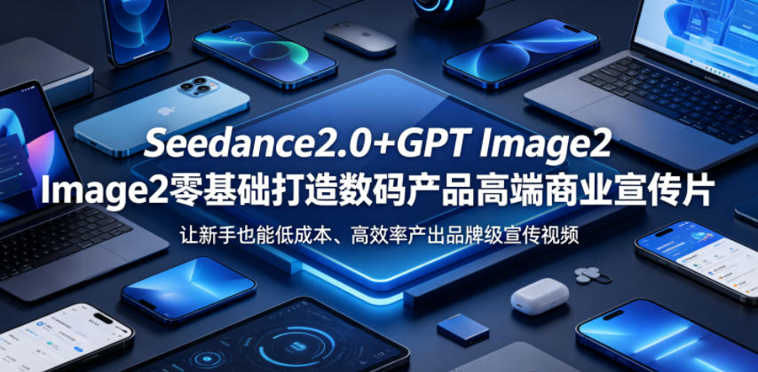 Seedance2.0+GPT Image2零基础打造数码产品高端商业宣传片，让新手也能低成本、高效率产出品牌级宣传视频-星云网创