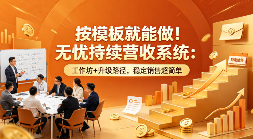 按模板就能做！无忧持续营收系统：工作坊+升级路径，稳定销售超简单【原创双语字幕】-云网创