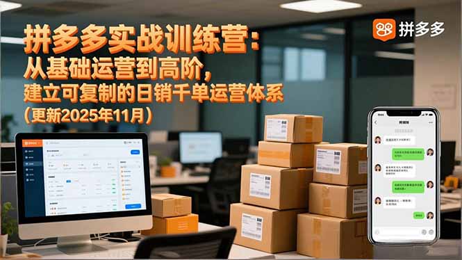 拼多多实战训练营：从基础运营到高阶，建立可复制的日销千单运营体系(更新11月-星云网创