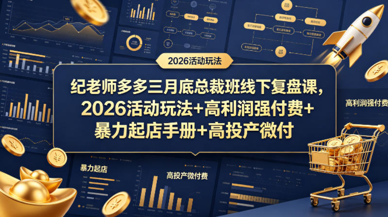 纪老师多多三月底总裁班线下复盘课，2026活动玩法+高利润强付费+暴力起店手册+高投产微付费-星云网创
