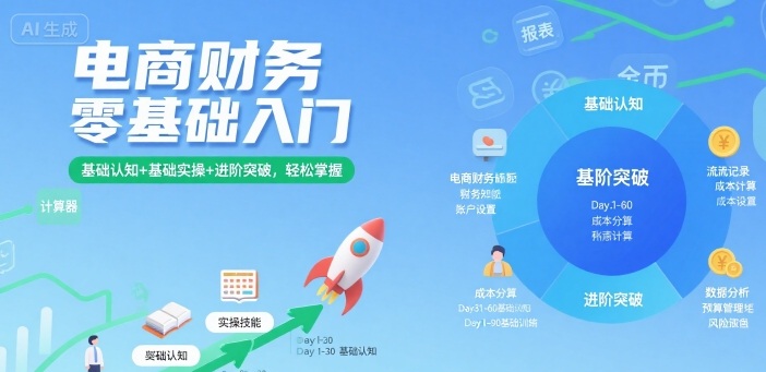 电商财务零基础入门，基础认知+基础实操+进阶突破，轻松掌握-星云网创