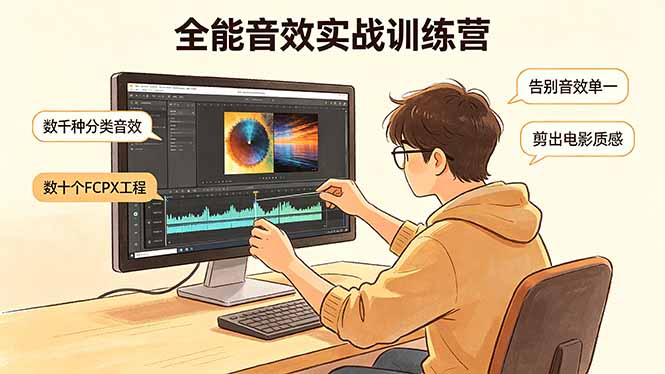 全能音效实战训练营：数千种分类音效+数十个FCPX工程，告别音效单一，剪出电影质感-星云网创