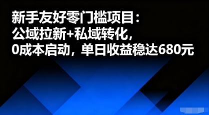 新手友好零门槛项目：公域拉新+私域转化，0成本启动，单日收益稳达6张-星云网创