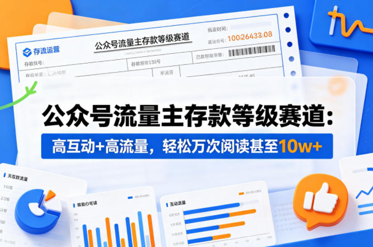 公众号流量主之存款等级赛道，高互动+高流量，轻松达到万次阅读，甚至10w+-星云网创