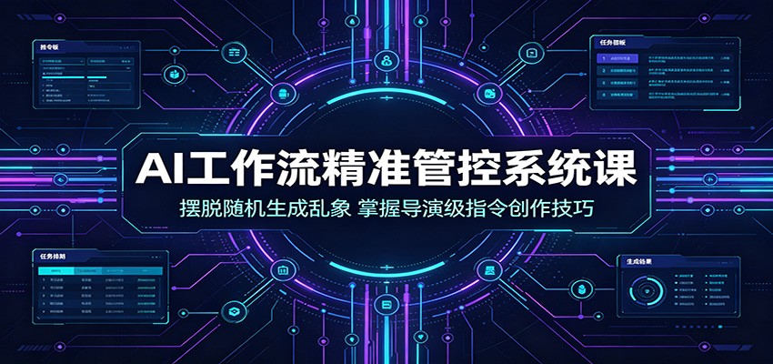 AI工作流精准管控系统课：摆脱随机生成乱象，掌握导演级指令创作技巧-星云网创