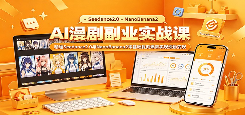 AI漫剧副业实战课：精通Seedance2.0与NanoBanana2零基础复刻爆款实现涨粉变现-星云网创