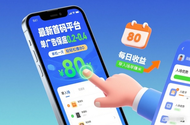 最新首码平台，单广告保底0.2-0.4，单机一天轻松撸80，早入场早賺米【揭秘】-云网创