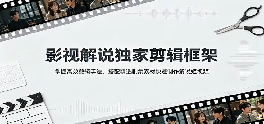 影视解说独家剪辑框架：掌握高效剪辑手法，搭配精选剧集素材快速制作解说短视频-星云网创