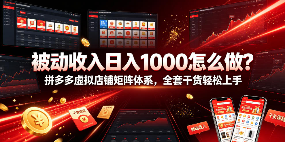 被动收入日入1000怎么做？拼多多虚拟店铺矩阵体系，全套干货轻松上手【揭秘】-星云网创