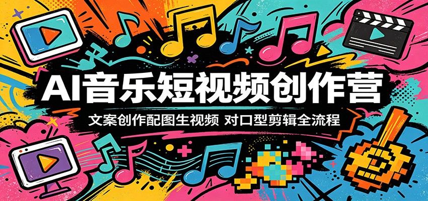 AI音乐短视频创作营：文案创作配图生视频，对口型剪辑全流程-星云网创