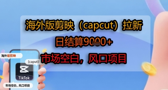 海外版剪映(capcut)拉新，日结算1k+，市场空白，风口项目-星云网创