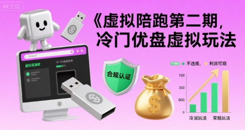 虚拟陪跑第二期，冷门优盘虚拟玩法，不违规，利润可观-星云网创
