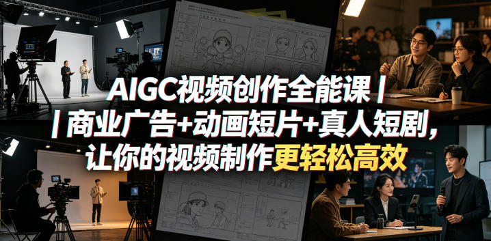 AIGC视频创作全能课｜商业广告+动画短片+真人短剧，让你的视频制作更轻松高效-星云网创