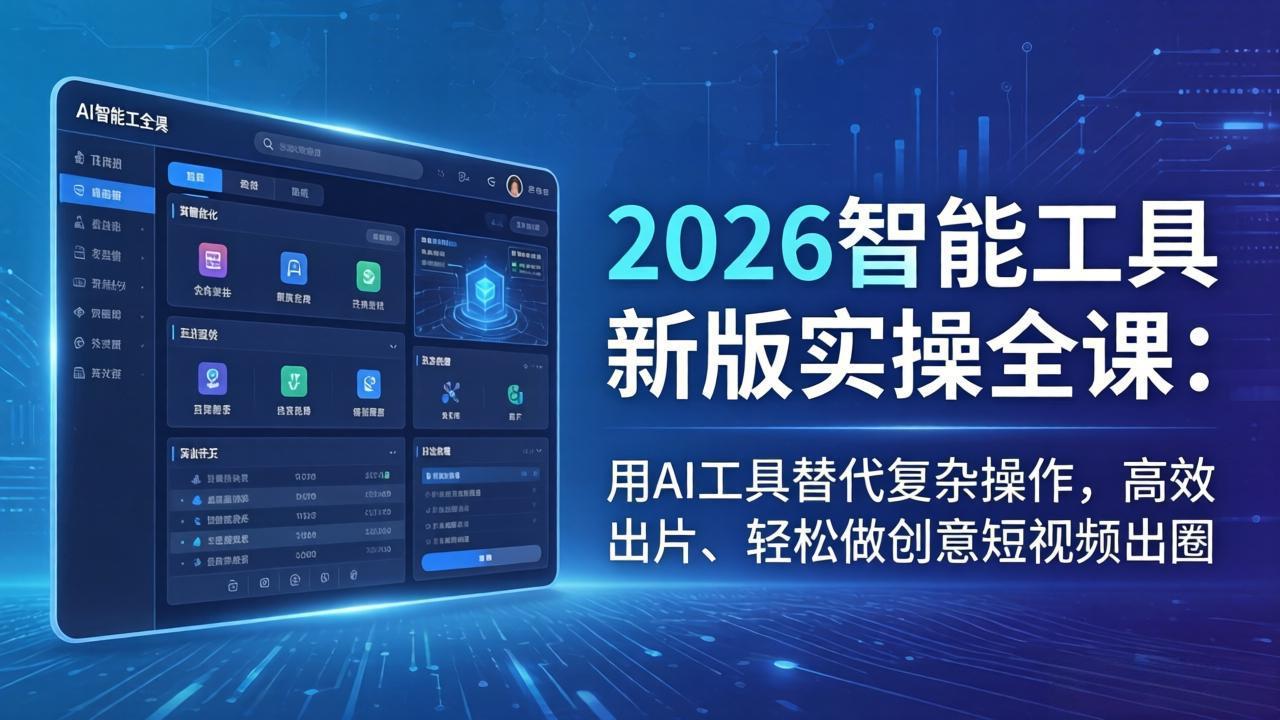 2026智能工具新版实操全课：用AI工具替代复杂操作，高效出片、轻松做创意短视频出圈-星云网创