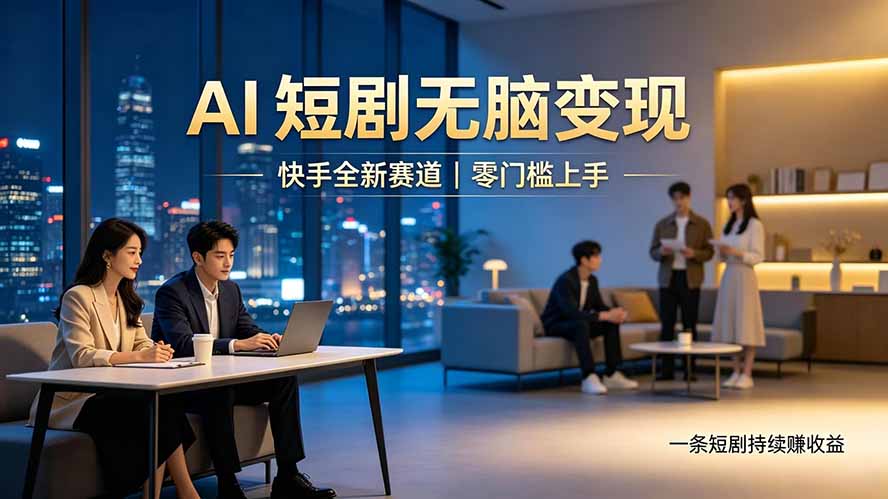 别乱找副业了，快手 AI 短剧零门槛长久被动增收-星云网创
