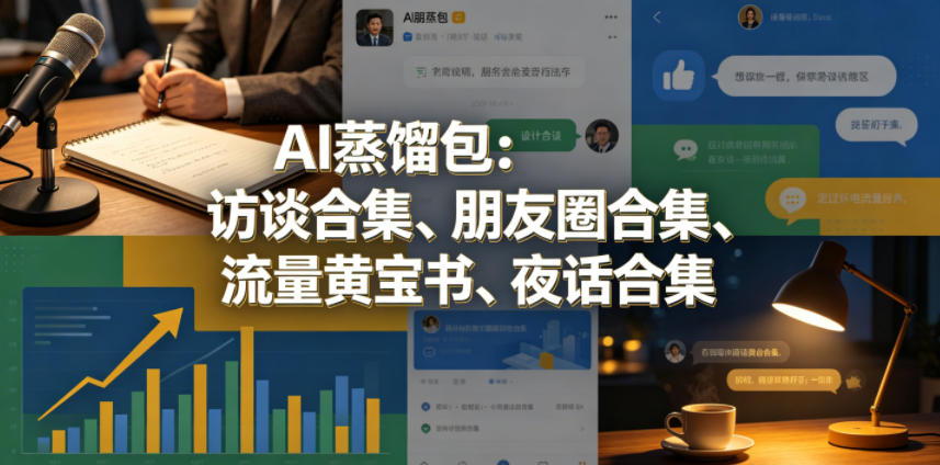 AI蒸馏包：访谈合集、朋友圈合集、流量黄宝书、夜话合集【文档】-星云网创