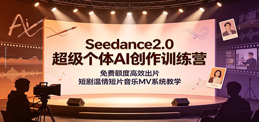 Seedance2.0超级个体AI创作训练营：免费额度高效出片，短剧温情短片音乐MV系统教学-星云网创