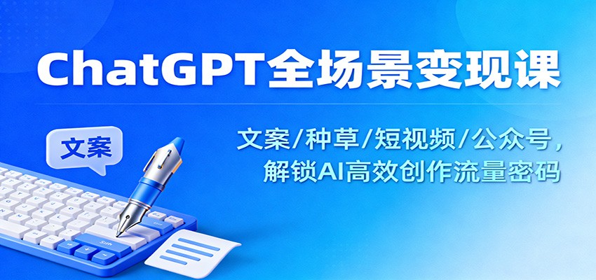 ChatGPT全场景变现课：文案/种草/短视频/公众号，解锁AI高效创作流量密码-星云网创