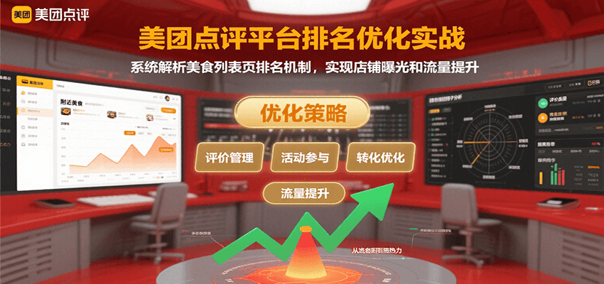 美团点评平台排名优化实战，系统解析美食列表页排名机制，实现店铺曝光和流量提升-星云网创