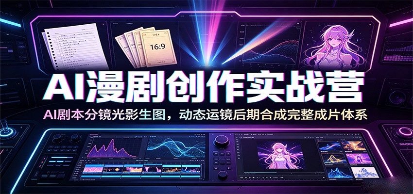 AI漫剧创作实战营：AI剧本分镜光影生图，动态运镜后期合成完整成片体系-星云网创