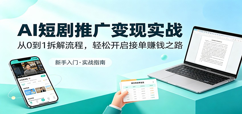 AI短剧推广变现实战：从0到1拆解流程，轻松开启接单赚钱之路-星云网创