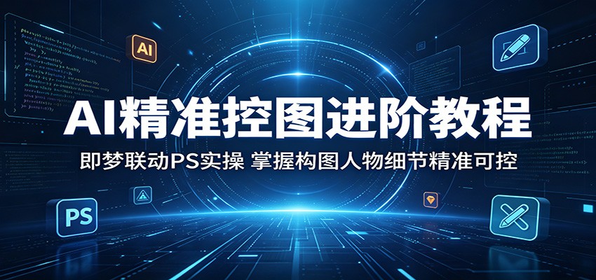 AI精准控图进阶教程：即梦联动PS实操，掌握构图人物细节精准可控-星云网创