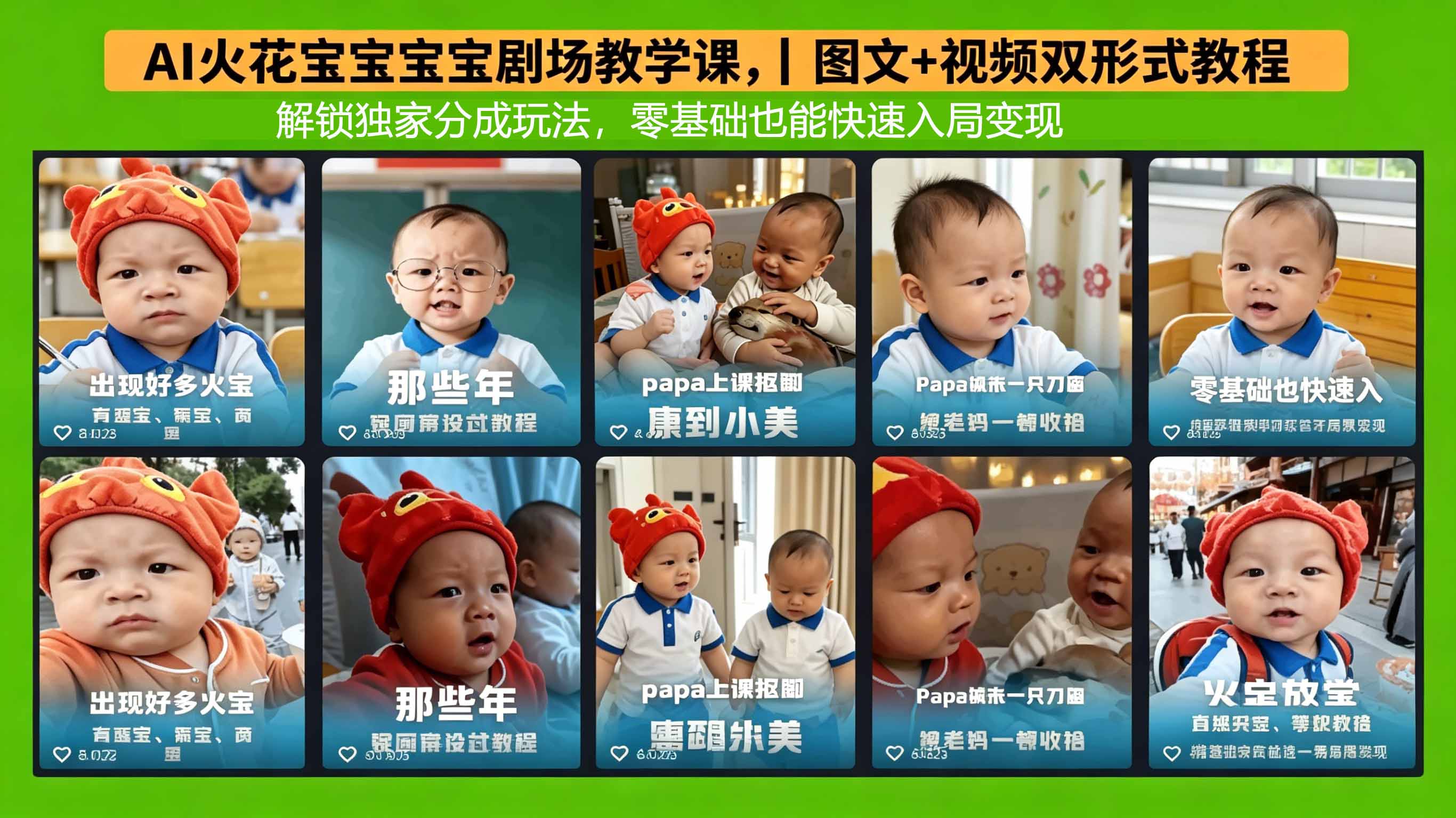 AI火花宝宝宝宝剧场教学课，图文+视频双形式教程，解锁独家分成玩法，零基础也能快速入局变现-星云网创