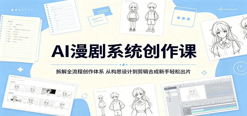AI漫剧系统创作课：拆解全流程创作体系，从构思设计到剪辑合成新手轻松出片-星云网创