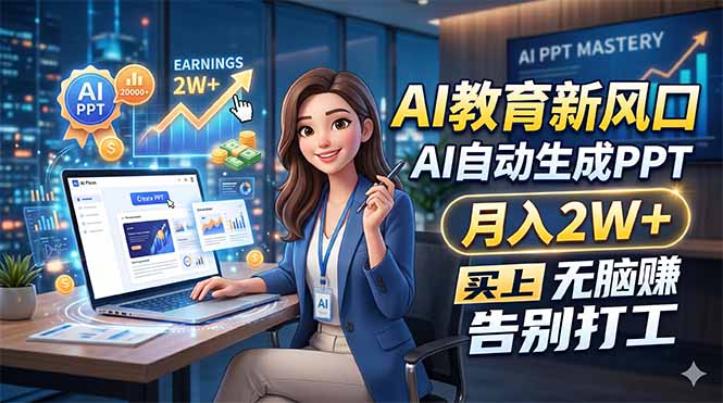 AI教育新风口，AI自动生成PPT，月入2W+，无脑赚，告别打工-星云网创
