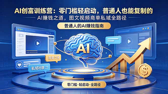 AI创富训练营：零门槛轻启动，普通人也能复制的AI赚钱之道，图文视频商单私域全路径-星云网创