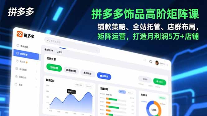 拼多多饰品高阶矩阵课，铺款策略、全站托管、店群布局，矩阵运营，打造月利润5万+店铺-星云网创