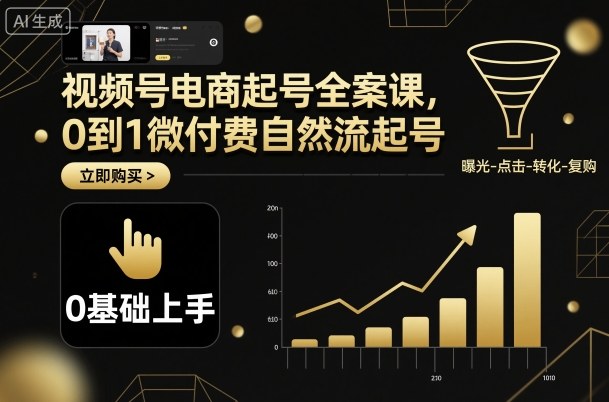视频号电商起号全案课，0到1微付费自然流起号-星云网创