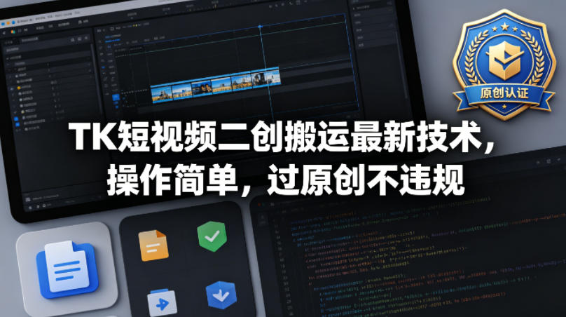 TK短视频二创搬运最新技术，操作简单，过原创不违规-星云网创