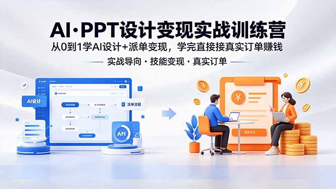 AI·PPT设计变现实战训练营，从0到1学AI设计+派单变现，学完直接接真实订单赚钱-星云网创
