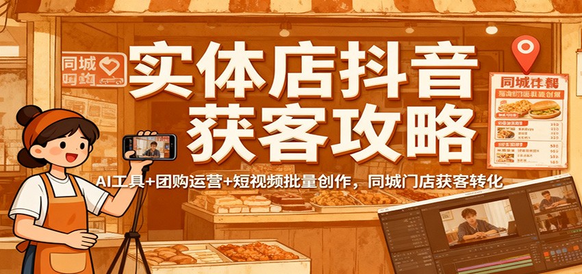 实体店抖音获客攻略：AI工具+团购运营+短视频批量创作，同城门店获客转化-星云网创