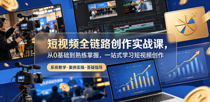 短视频全链路创作实战课，从0基础到熟练掌握，一站式学习短视频创作-星云网创